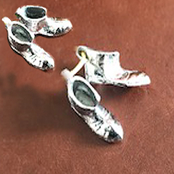 Rhodium plated pewter booties